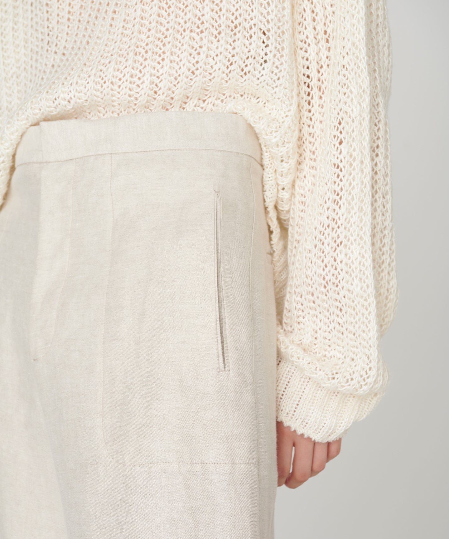 LINEN DOUBLE CLOTH / STRAIGHT TSUTSUMU  PANTS