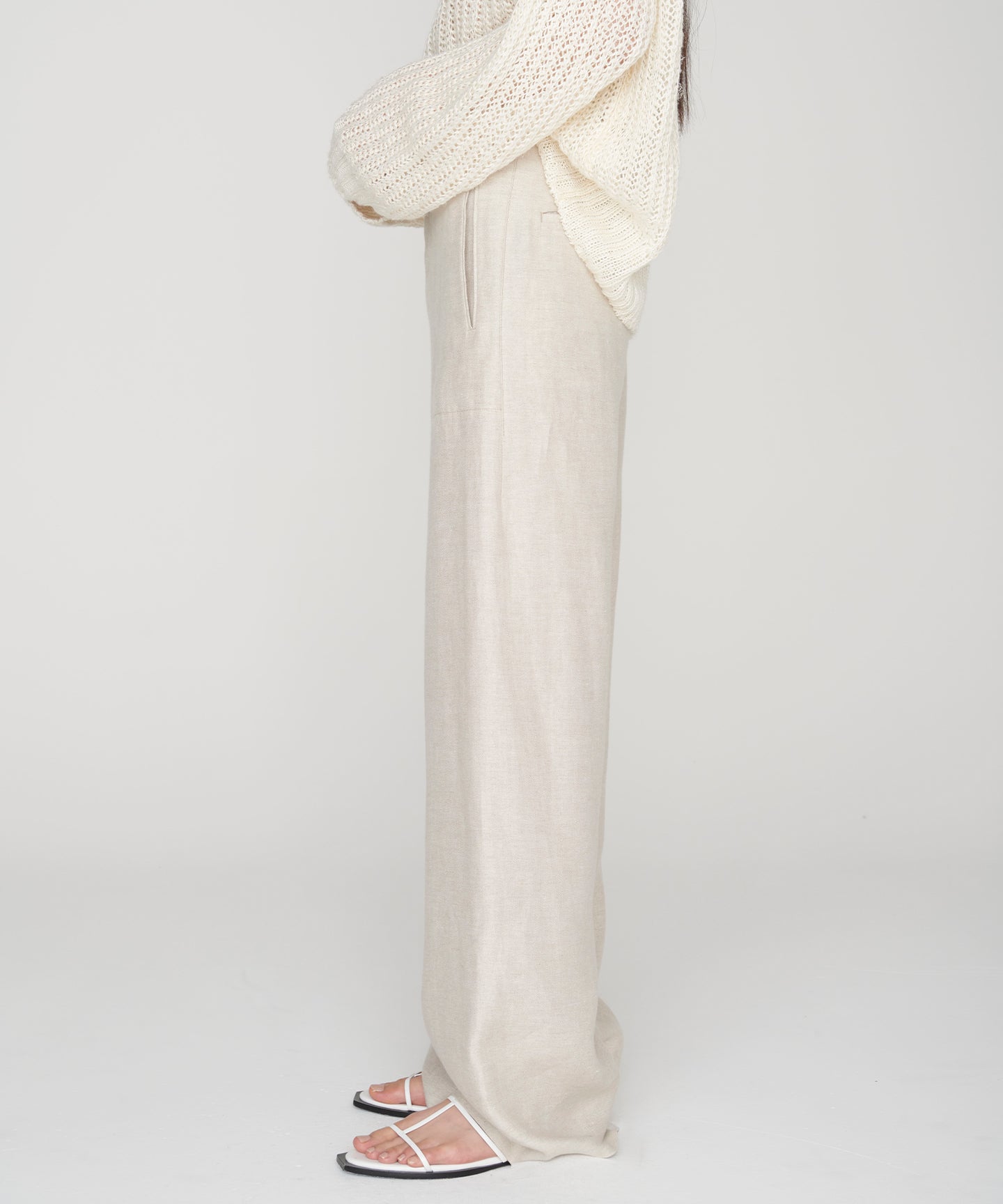 LINEN DOUBLE CLOTH / STRAIGHT TSUTSUMU  PANTS