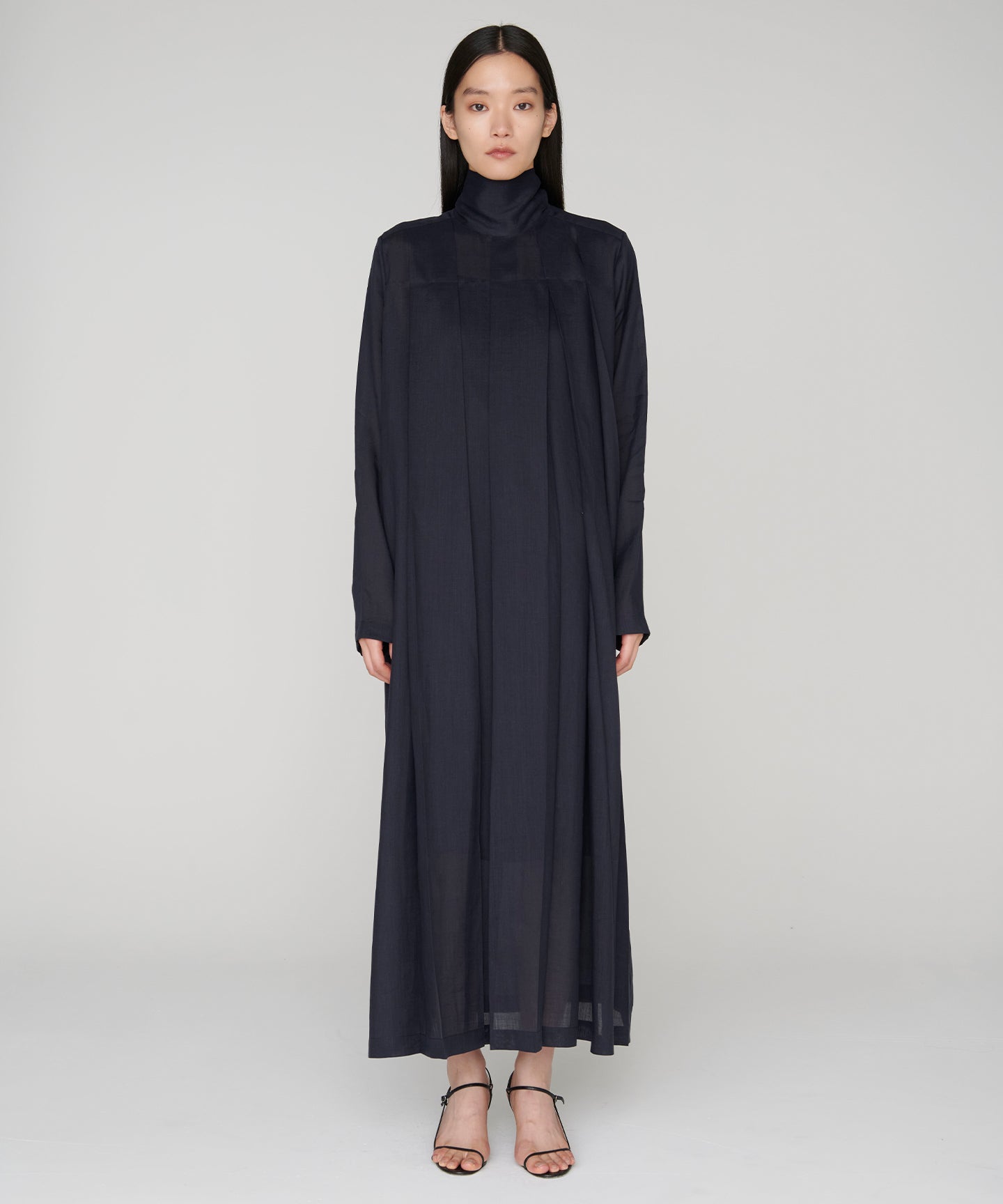 RAMIE SILK LAWN / PLEATED LONG DRESS