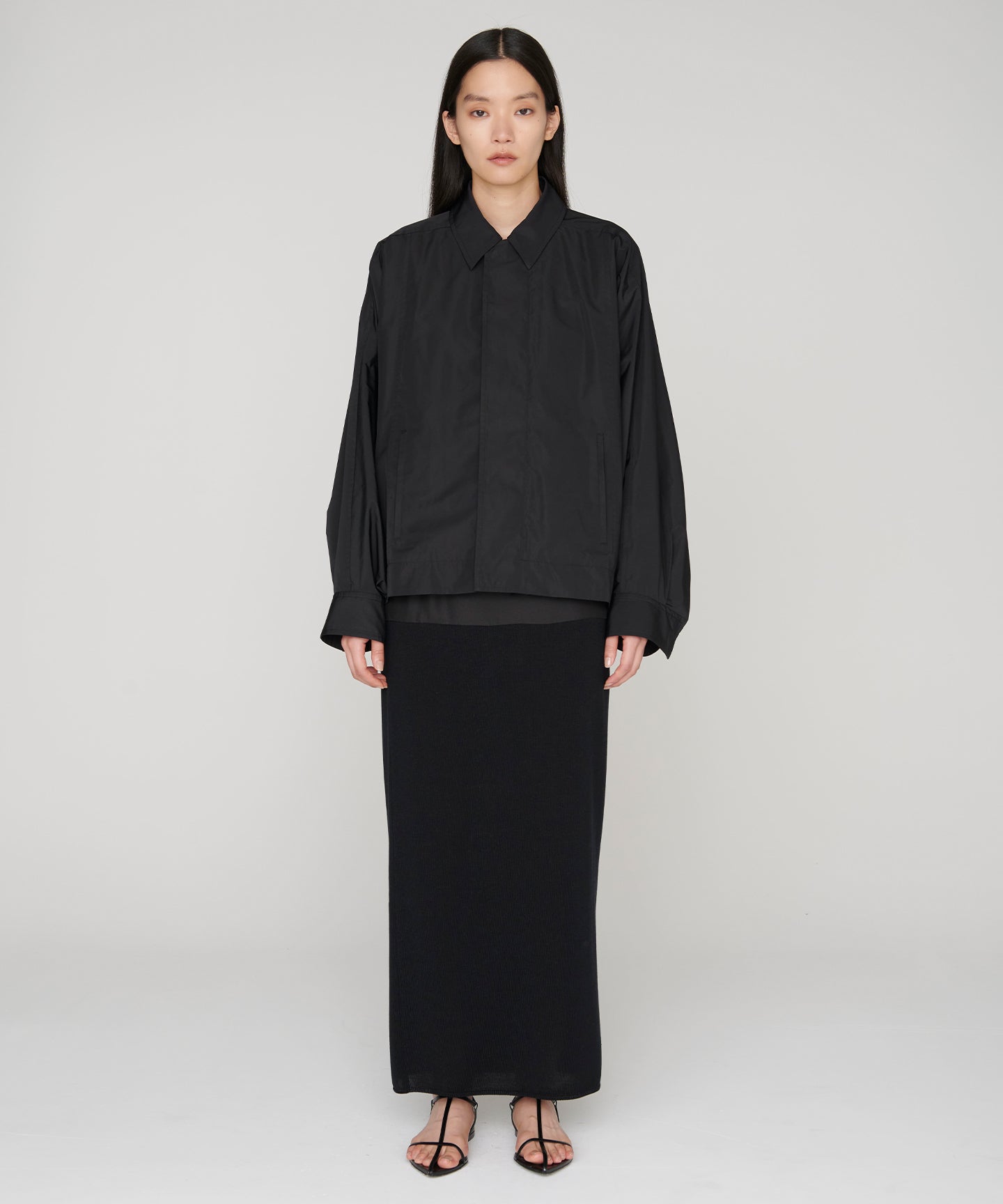 POLYESTER SILK TAFFETA / DOLMAN SHORT BLOUSON