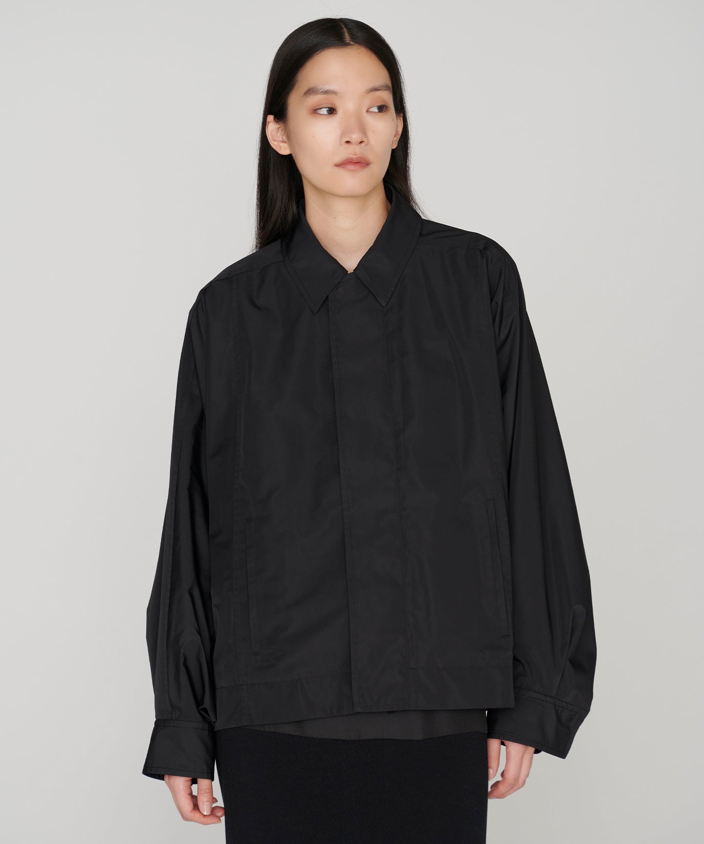 POLYESTER SILK TAFFETA / DOLMAN SHORT BLOUSON