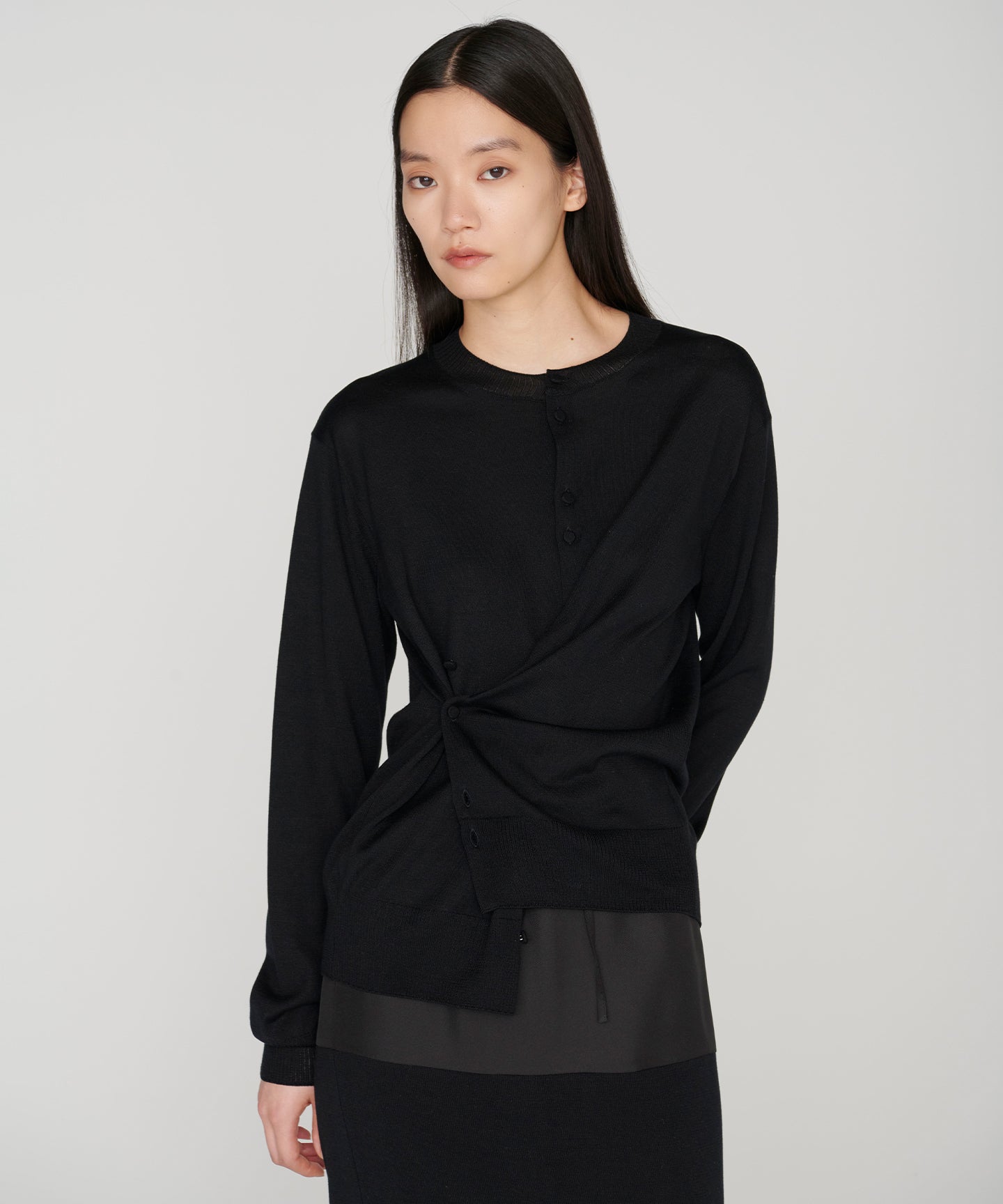 SILK COTTON / BUTTON DETAIL CARDIGAN