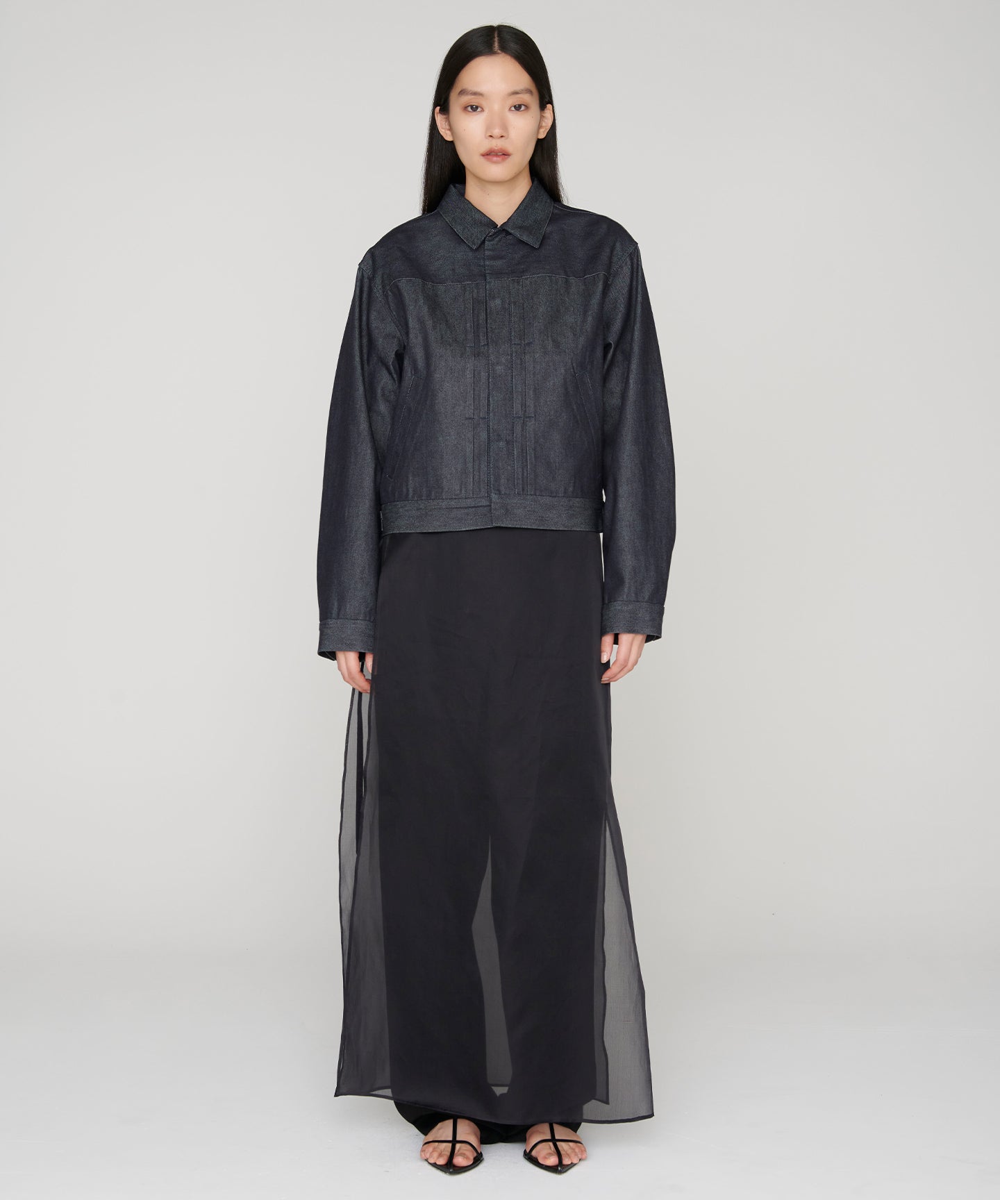 WOOL GABARDINE / SINGLE PLEATED TSUTSUMU PANTS