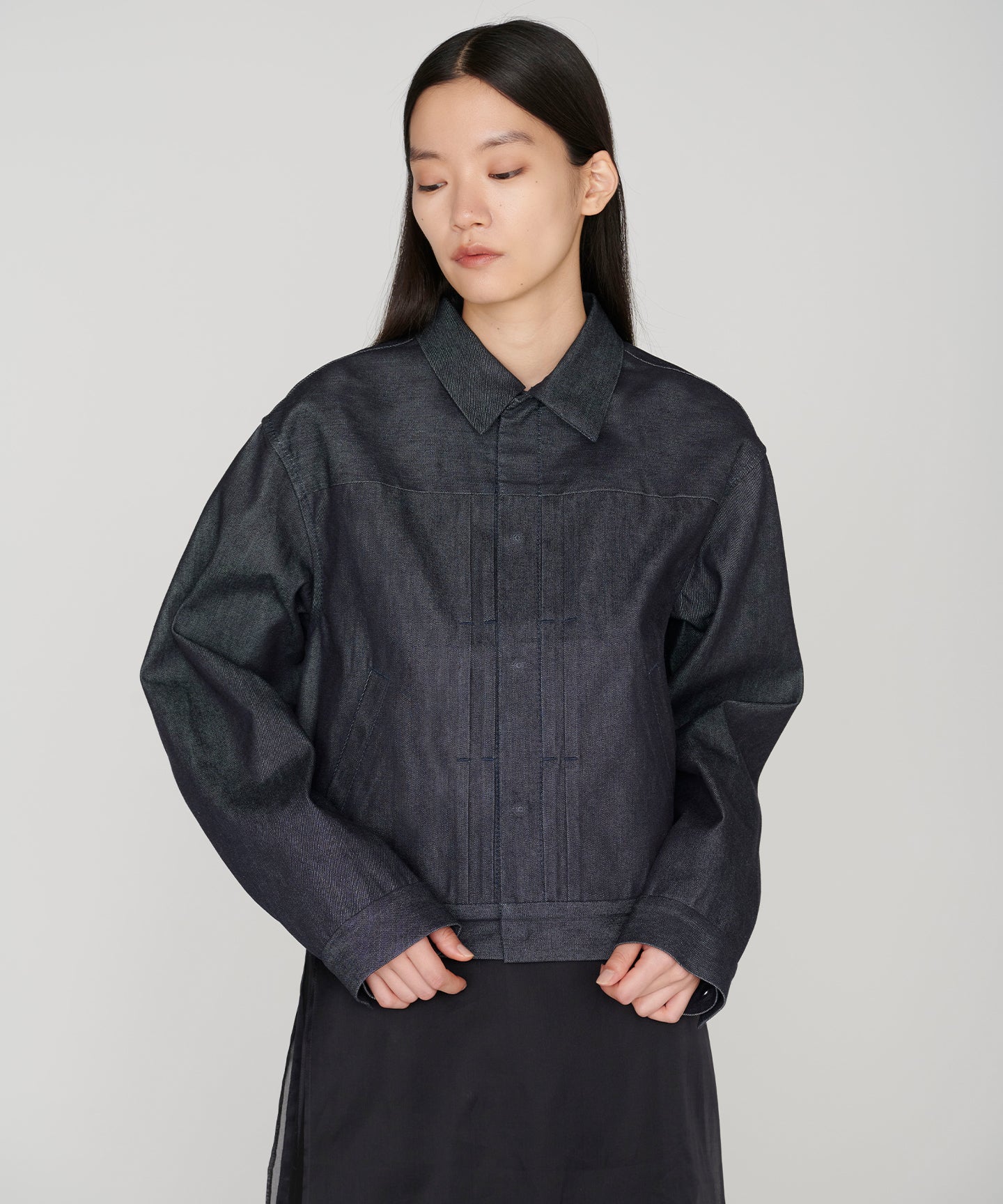 COTTON SILK DENIM / TRUCKER  JACKET