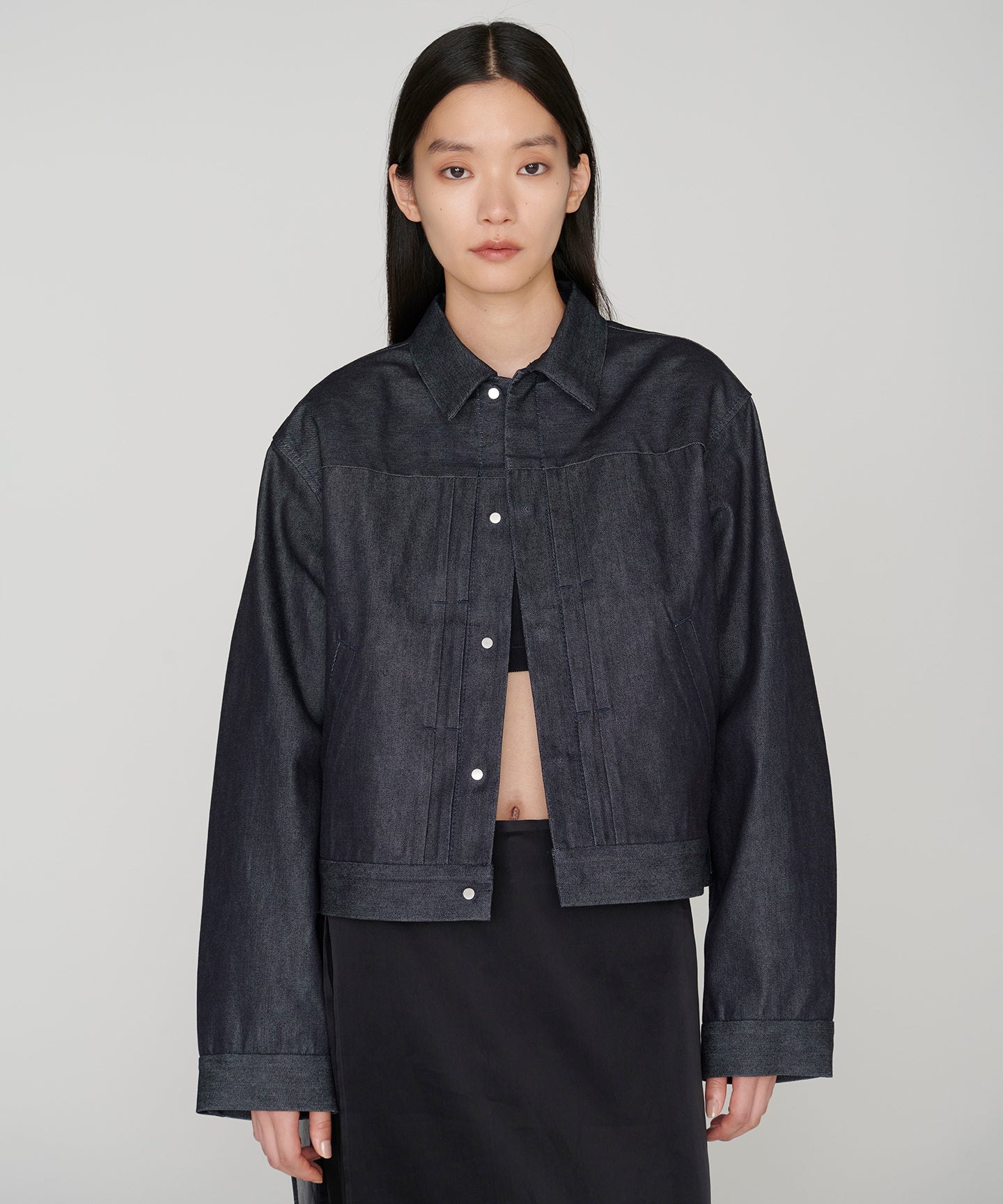 COTTON SILK DENIM / TRUCKER  JACKET
