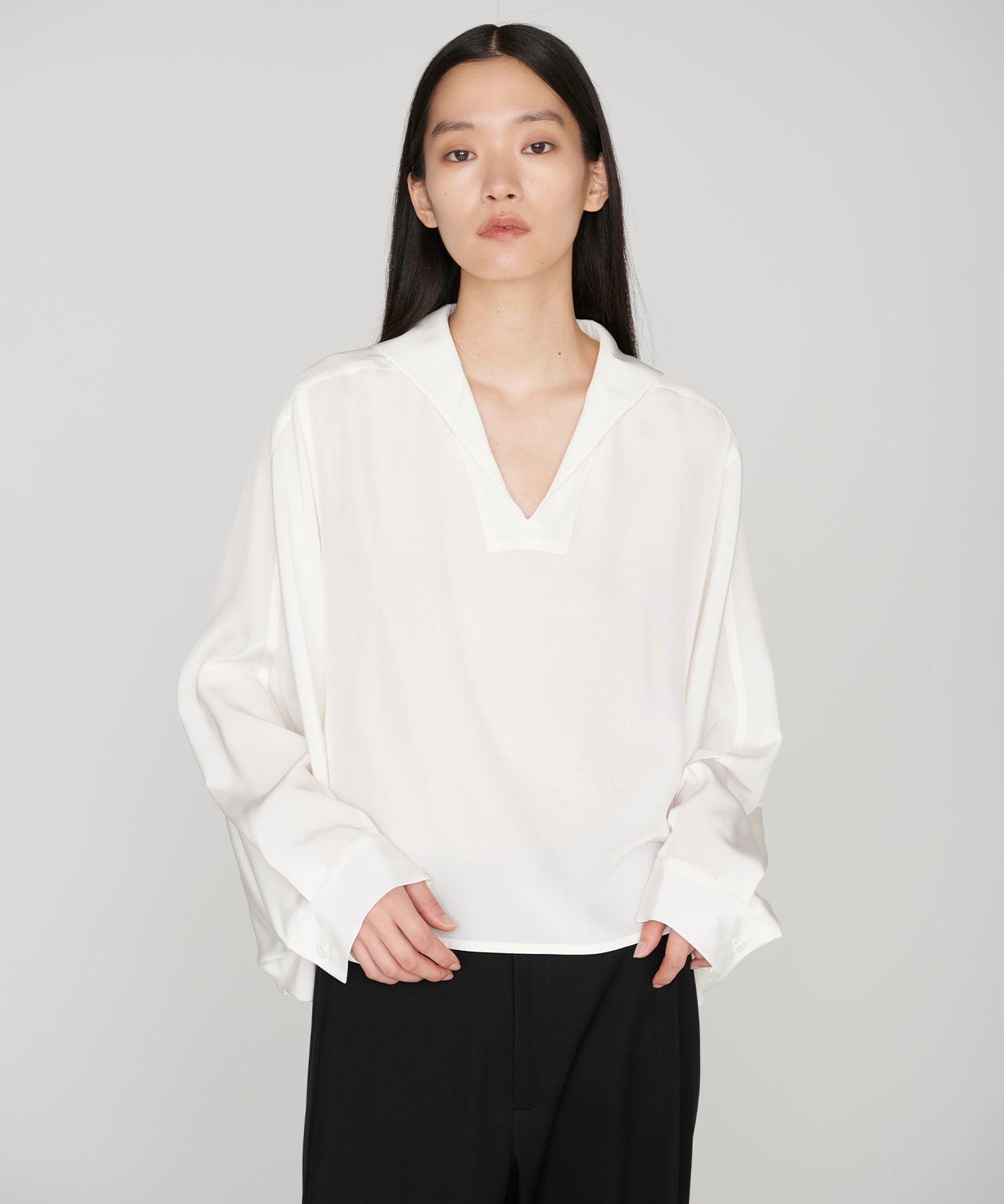 SILK DE CHINE / OVERSIZED  DOLMAN BLOUSE