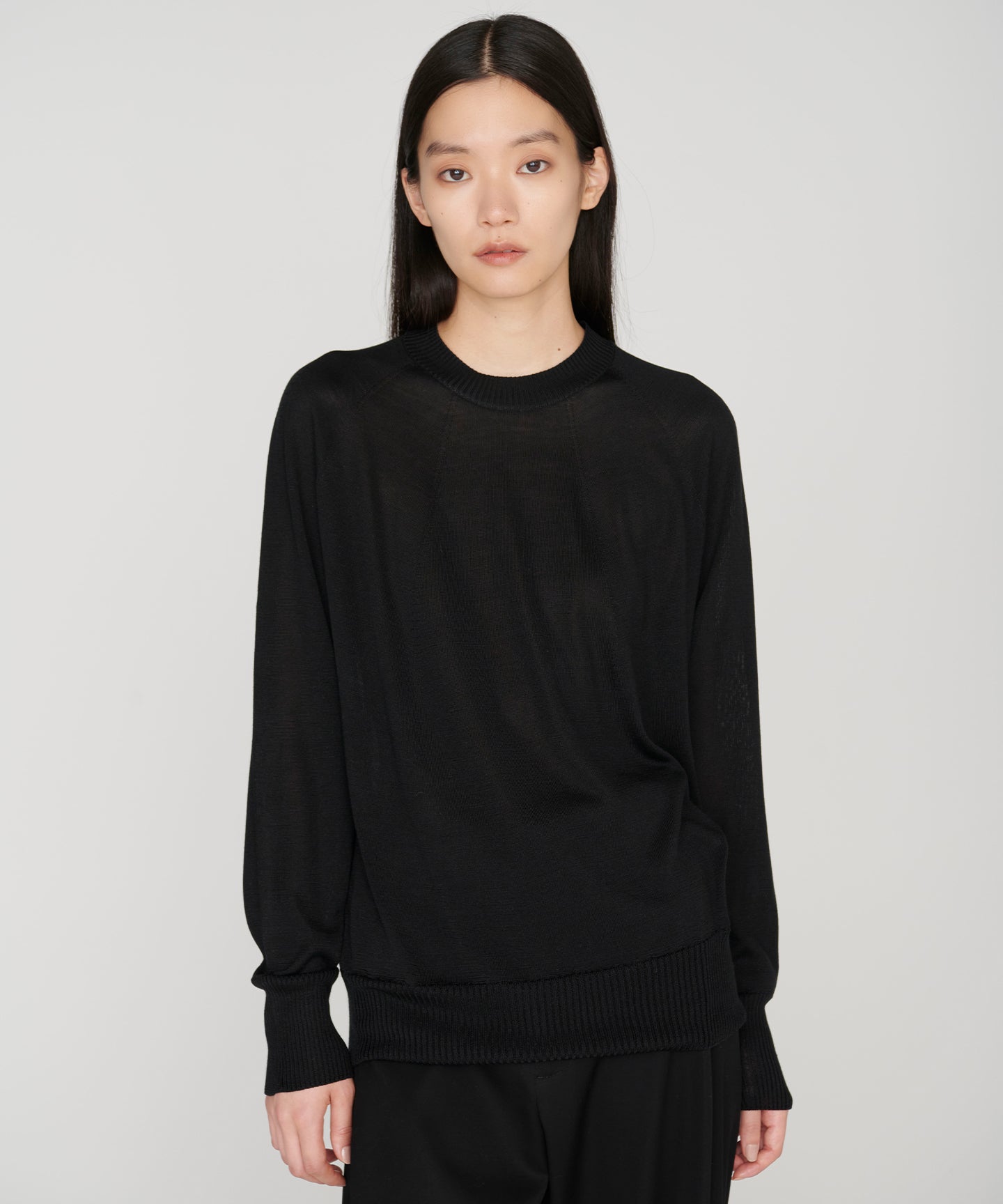 SILK WHOLEGARMENT / CREWNECK TSUTSUMU SWEATER