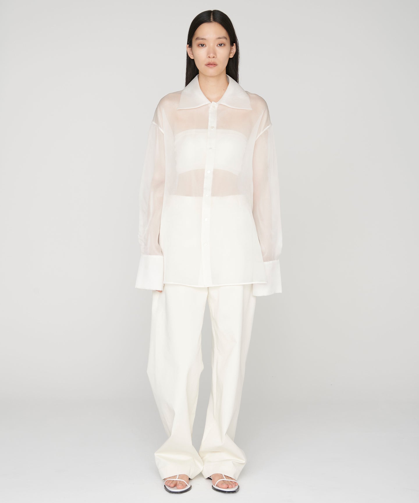COTTON TWILL / WIDE STRAIGHT TSUTSUMU PANTS
