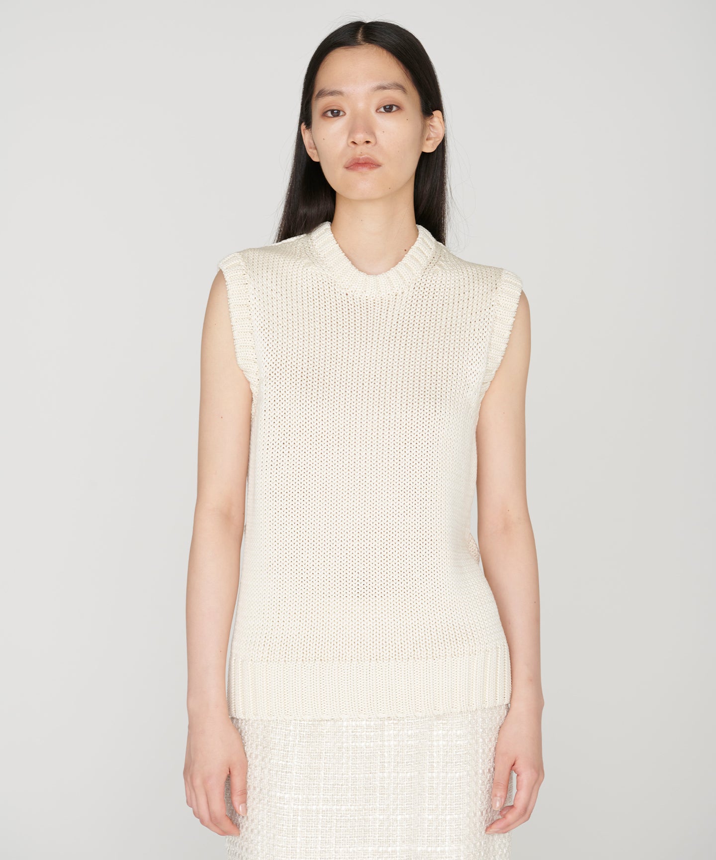 SILK COTTON LILY YARN / SLEEVELESS KNIT TOP