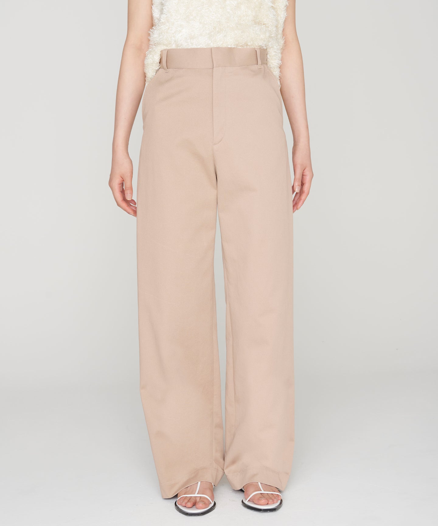 COTTON TWILL / WIDE STRAIGHT TSUTSUMU PANTS