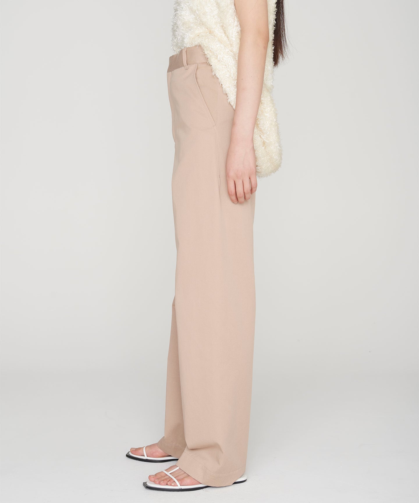 COTTON TWILL / WIDE STRAIGHT TSUTSUMU PANTS