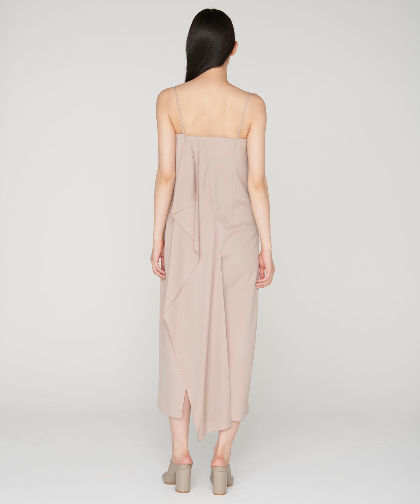 WOOL GABARDINE / PLEATED DRESS