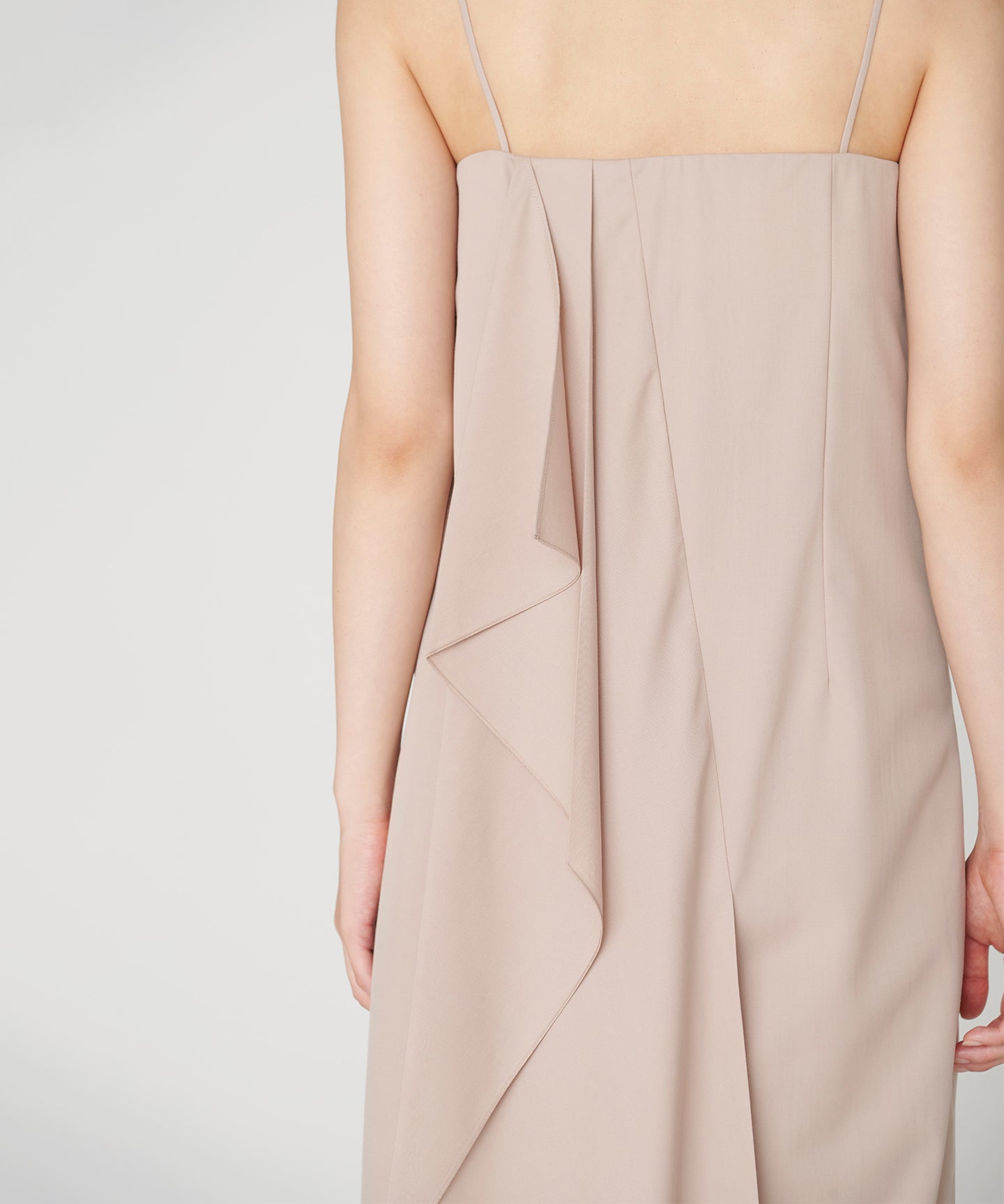 WOOL GABARDINE / PLEATED DRESS