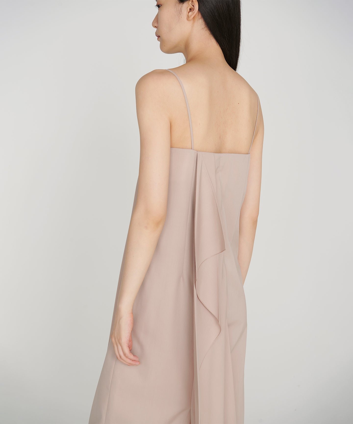 WOOL GABARDINE / PLEATED DRESS