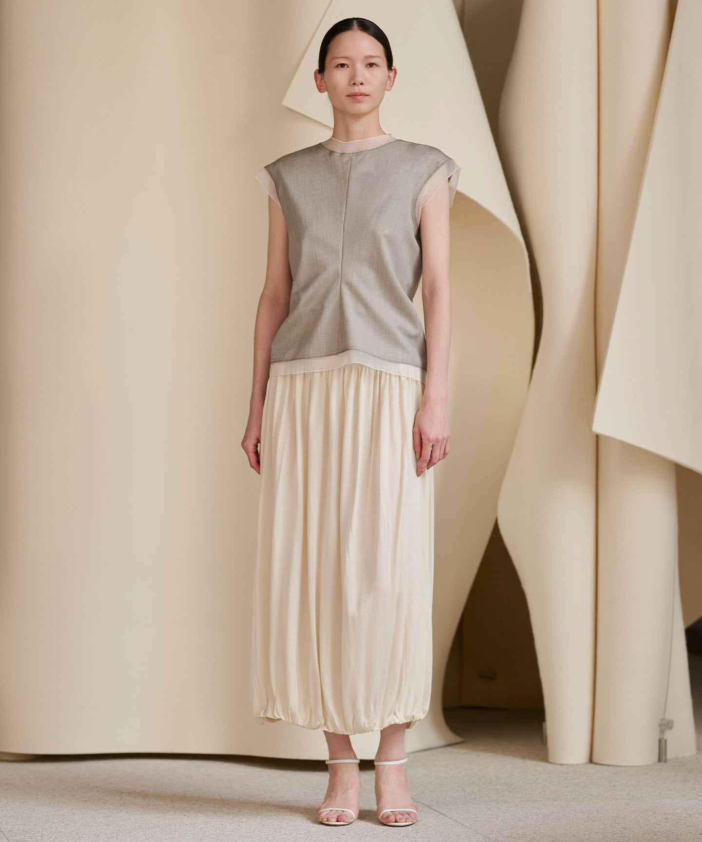 SILK RAYON / KNIT SKIRT
