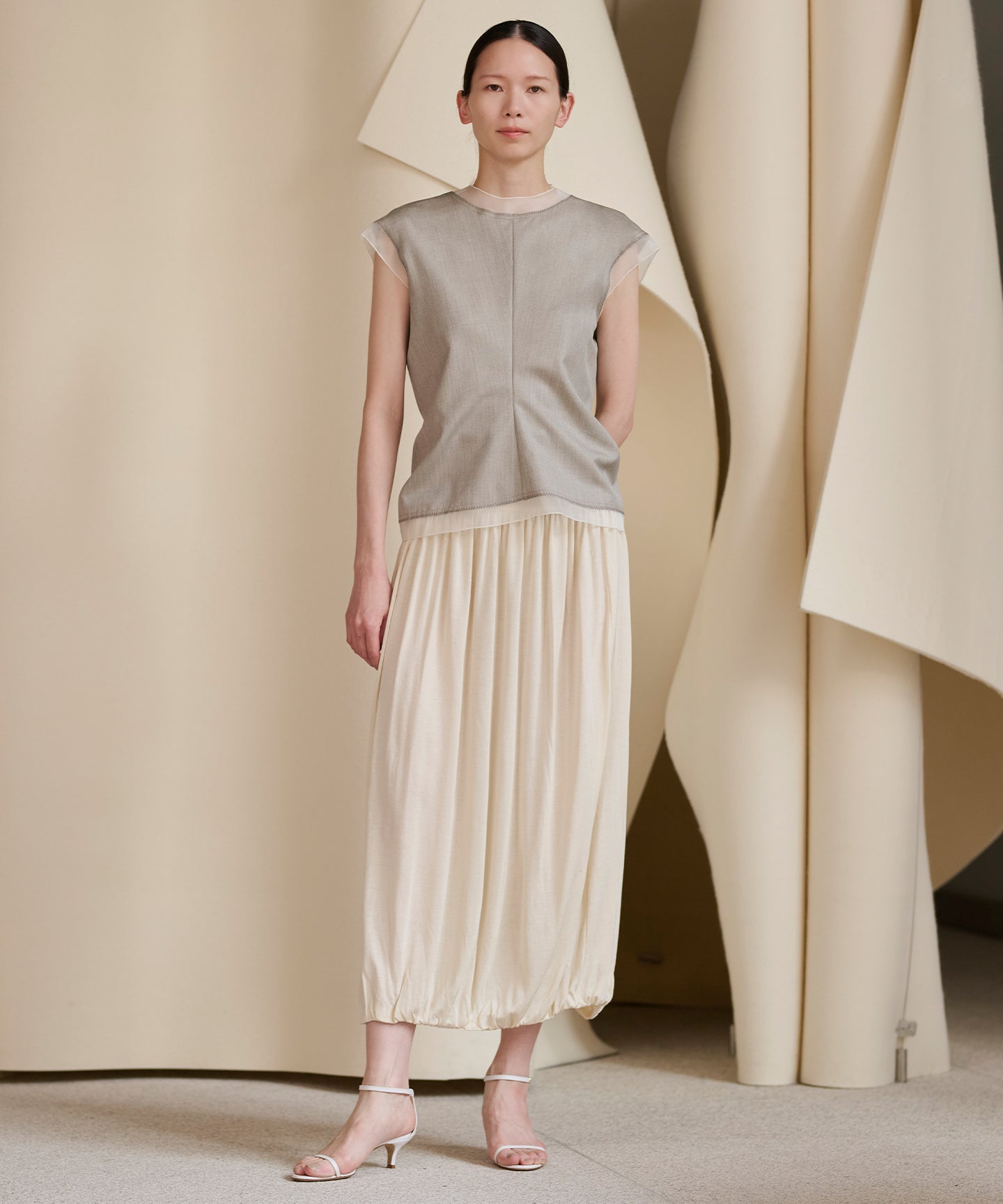 SILK RAYON / KNIT SKIRT