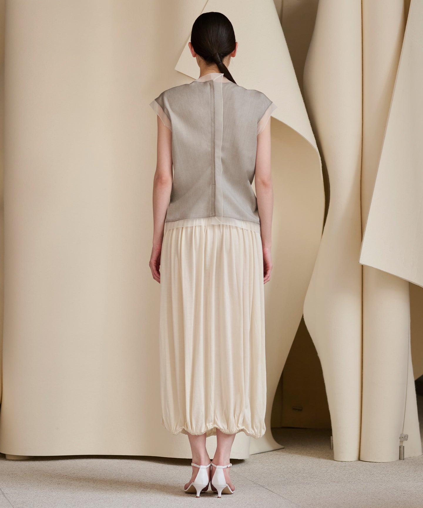 SILK RAYON / KNIT SKIRT
