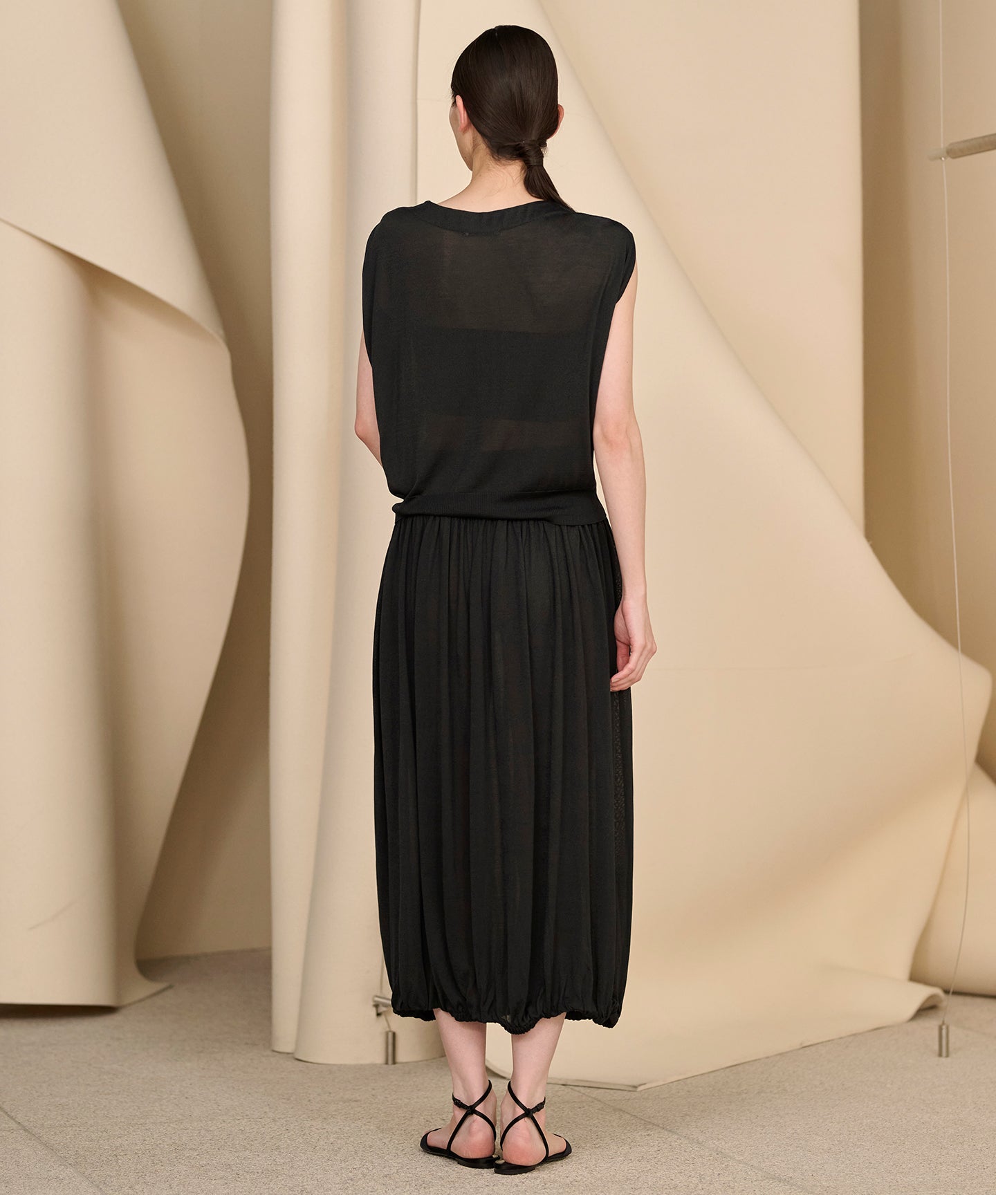 SILK RAYON / KNIT SKIRT