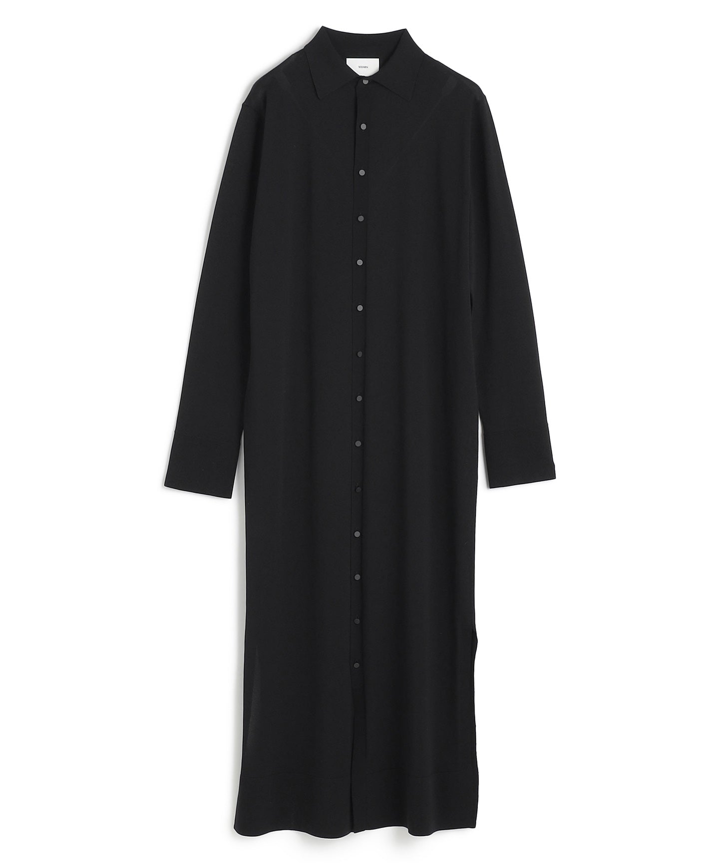 LUSTROUS SYNTHETIC KNIT / LONG SHIRT CARDIGAN