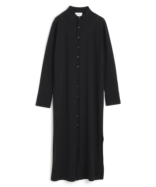 LUSTROUS SYNTHETIC KNIT / LONG SHIRT CARDIGAN
