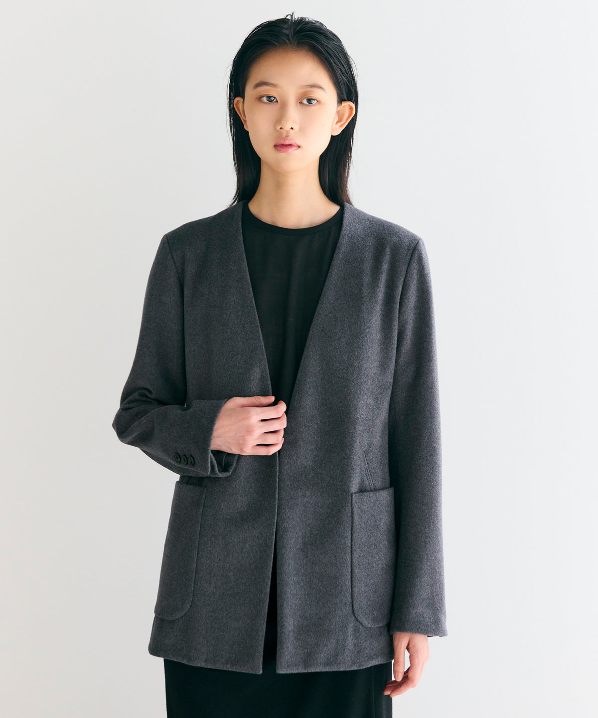 WOOL BEAVER /  DOUBLE  POCKET JACKET