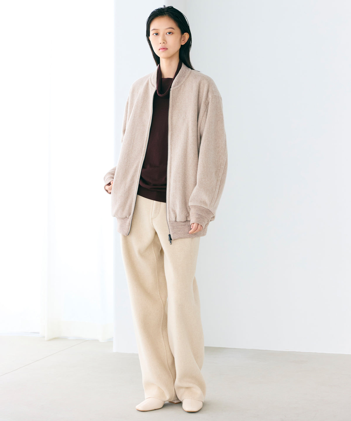 SILK COTTON FLEECE / FLEECE TRACK JUMPER