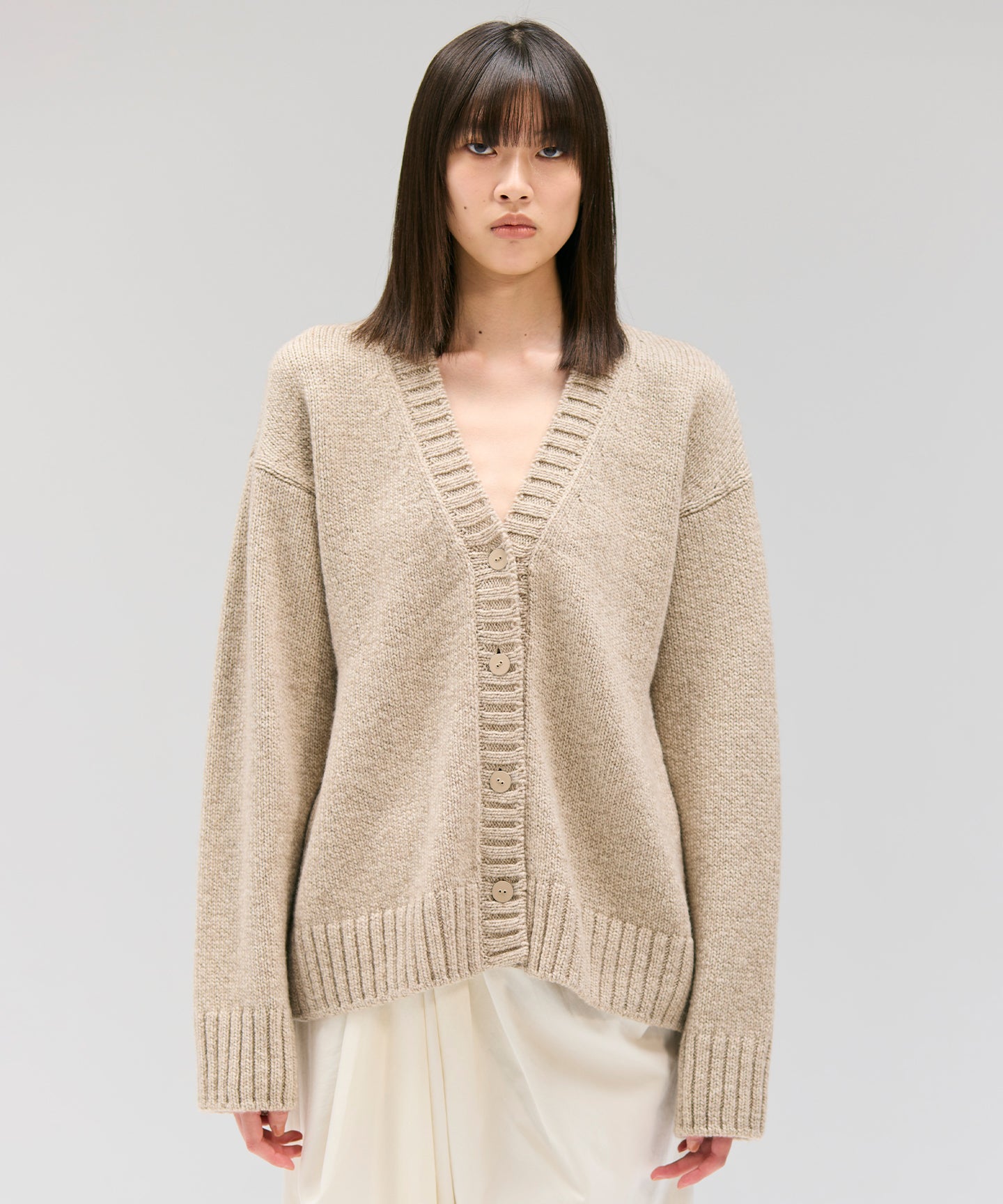 CASHMERE LOW-GAUGE KNIT / CARDIGAN