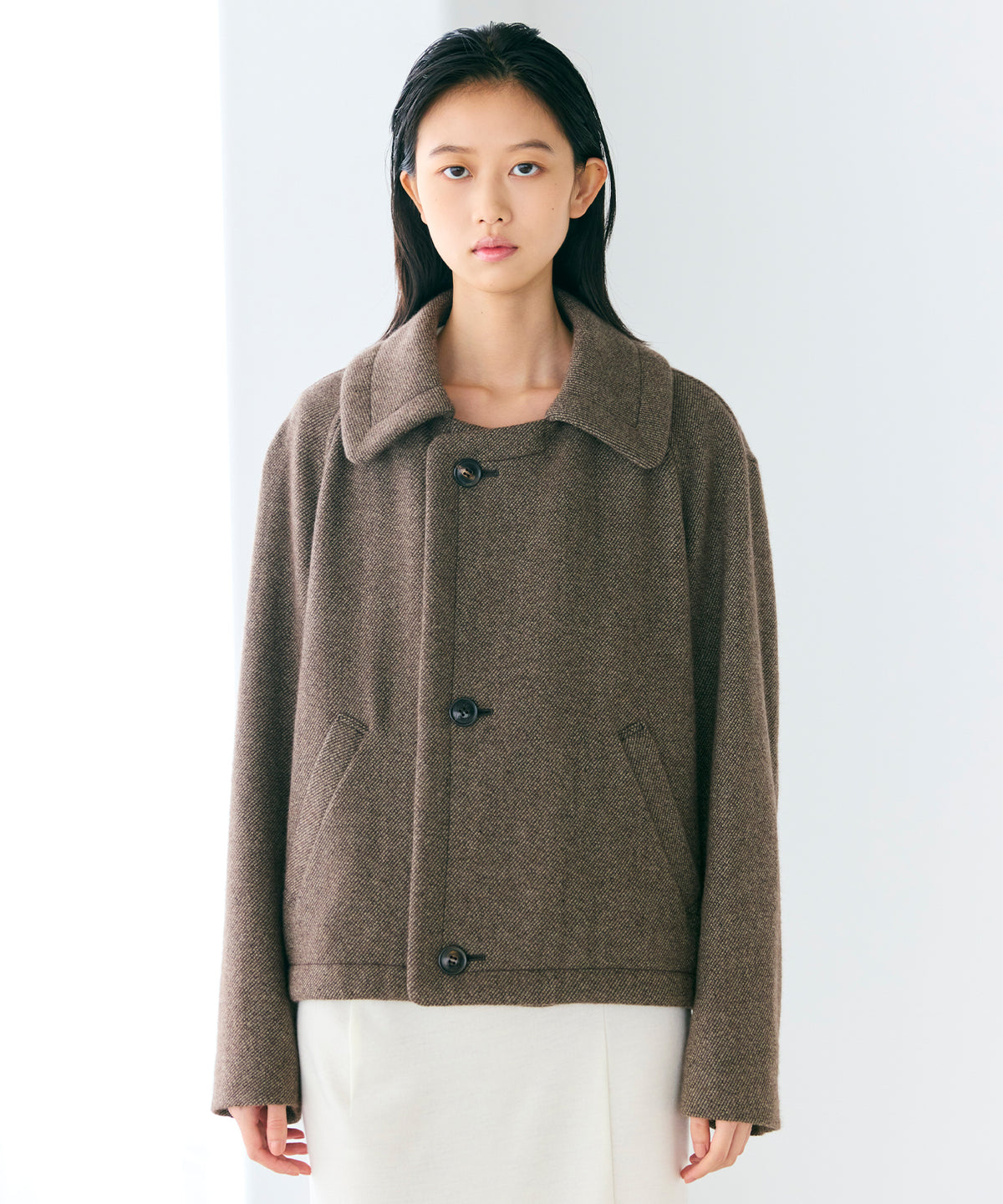 WOOL ANGOLA TWILL / GENTLE SHOULDER BLOUSON