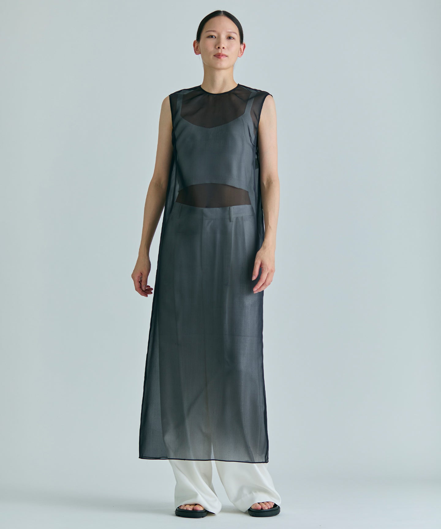 SILK SATIN ORGANDIE / DRESS ｜SCEARN/セアン