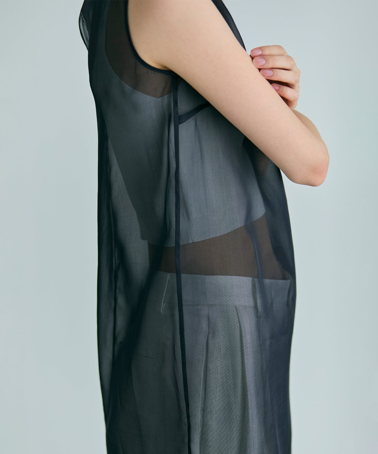 SILK SATIN ORGANDIE / DRESS ｜SCEARN/セアン
