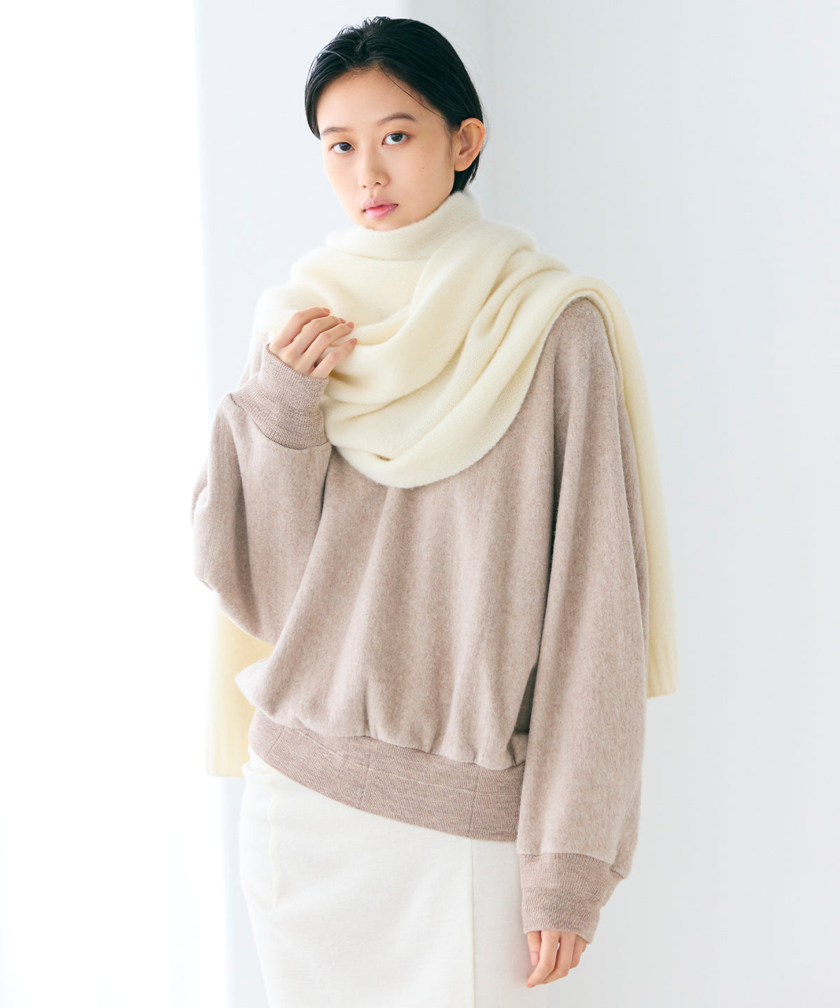 CASHMERE MIDDLE GAUGE / KNIT STOLE