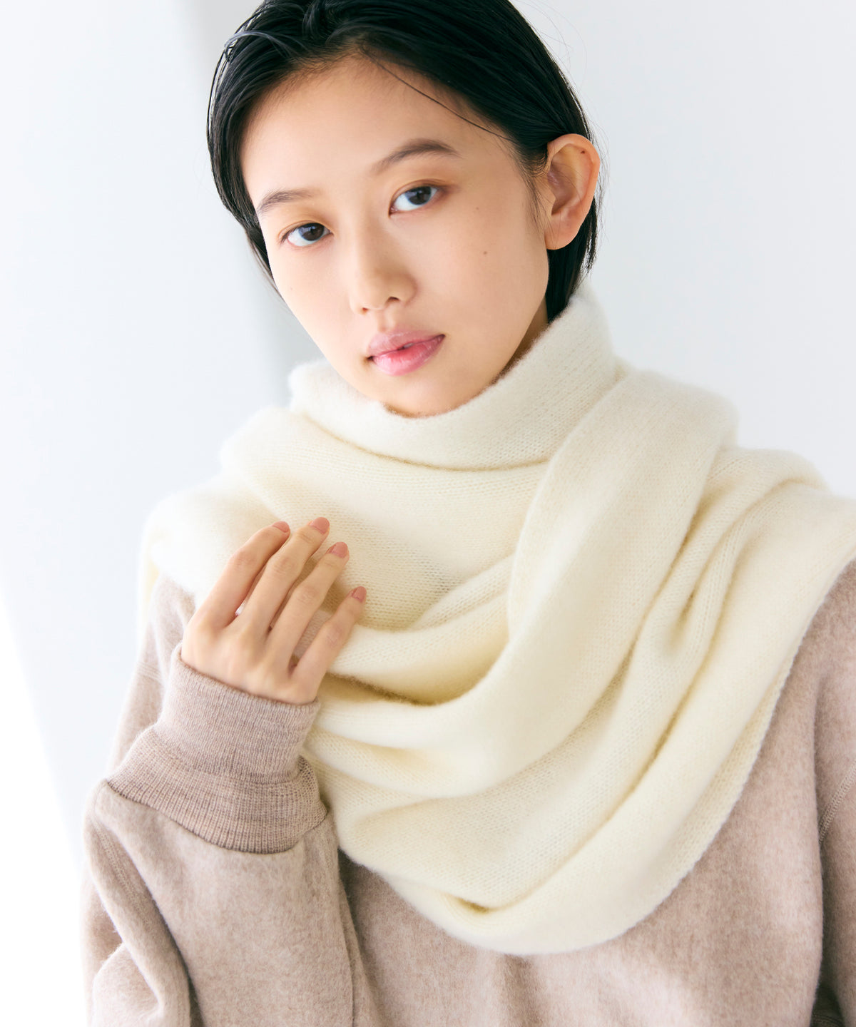CASHMERE MIDDLE GAUGE / KNIT STOLE
