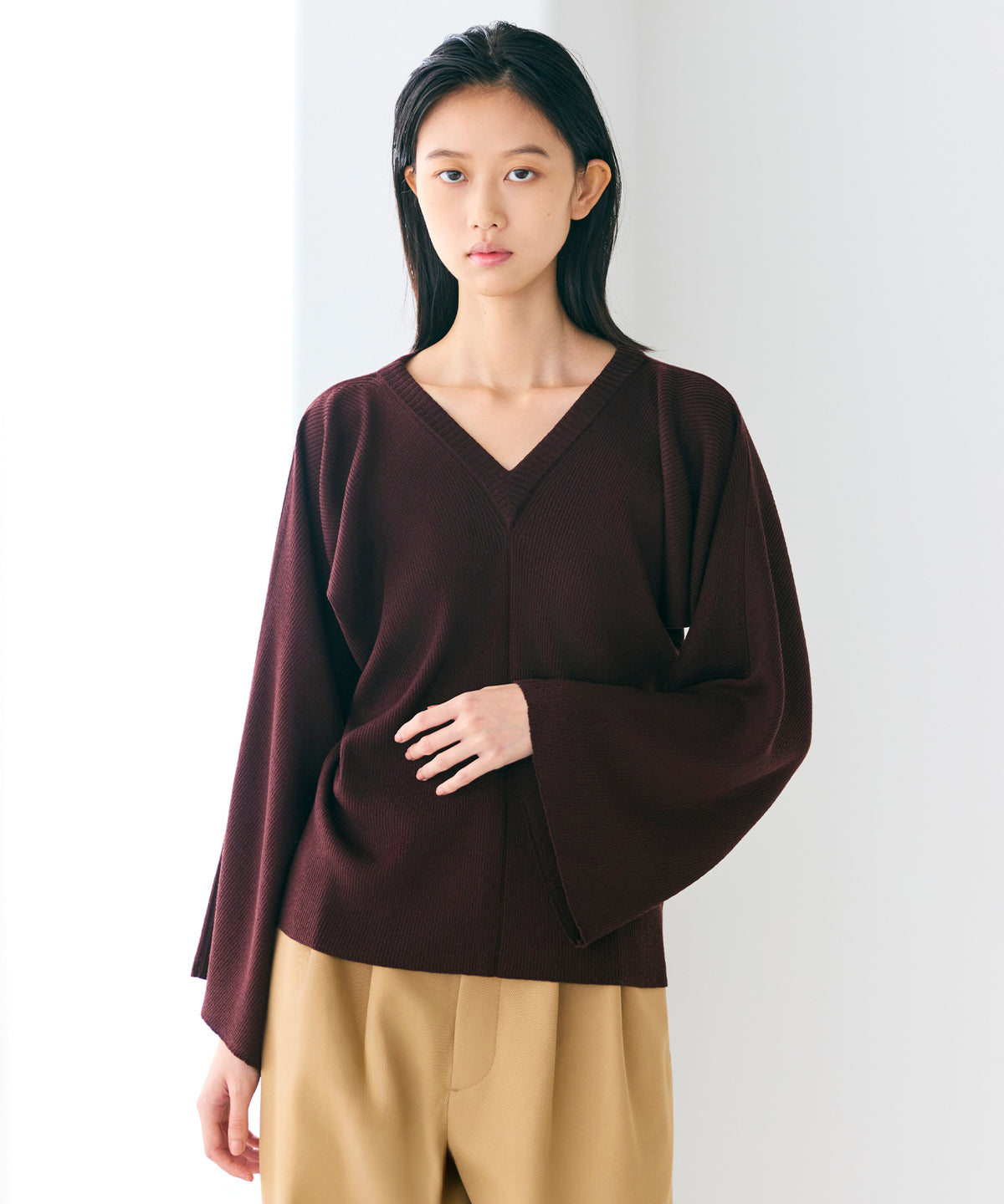 WOOL HIGH GAUGE / Y SLEEVE KNIT