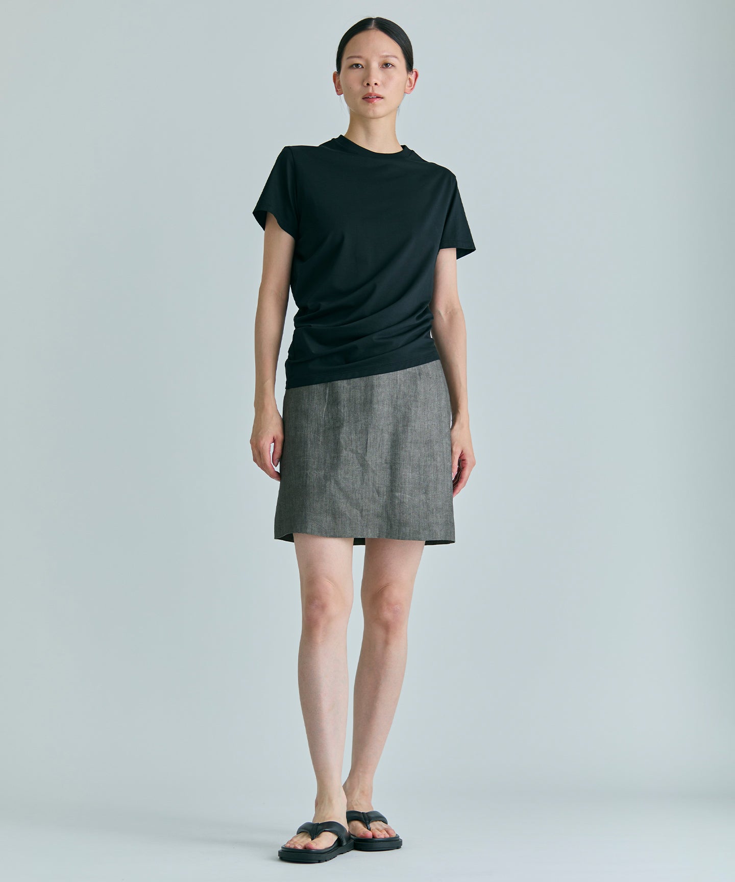 LINEN TWILL WITH SUMI / SKIRT