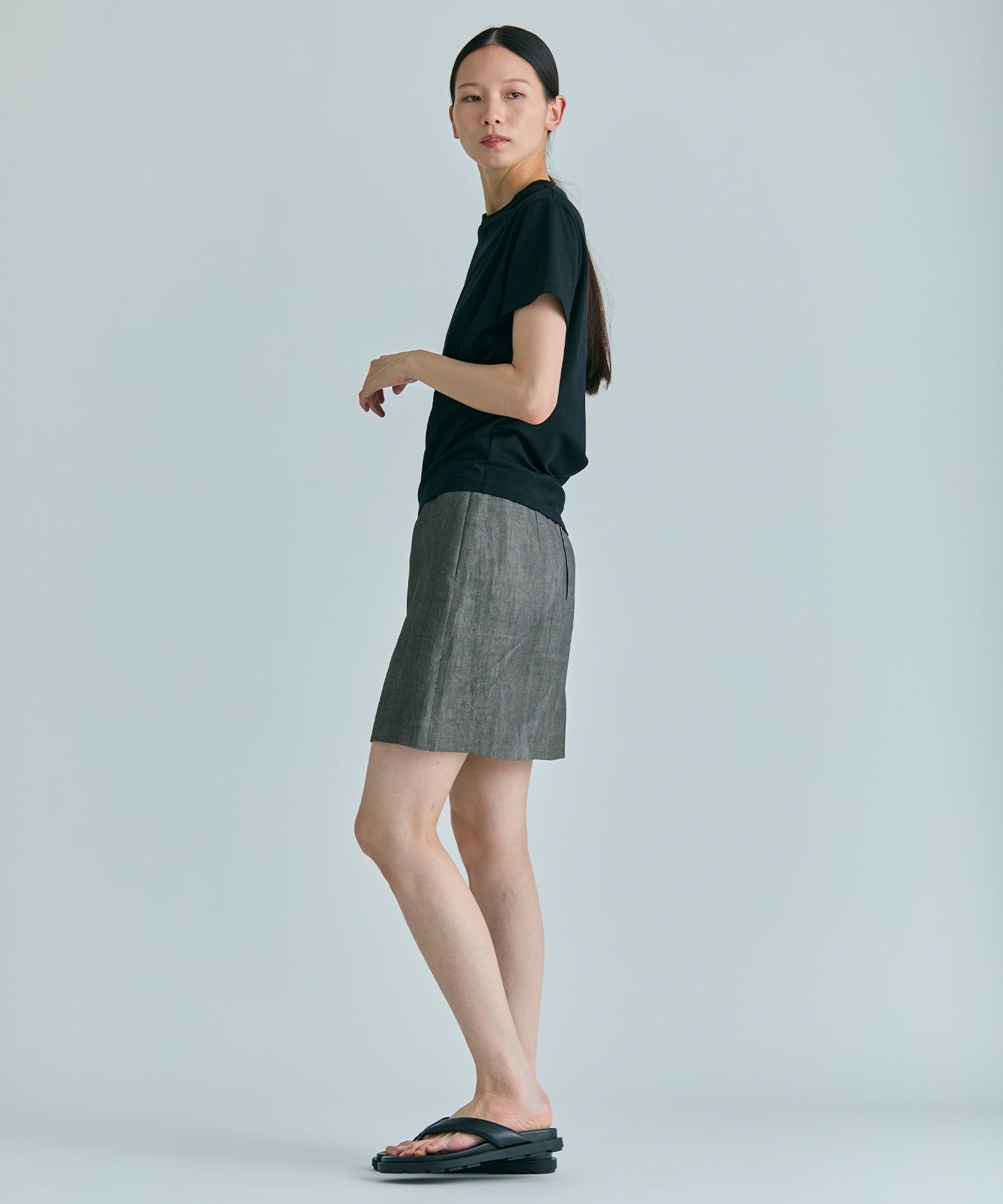 LINEN TWILL WITH SUMI / SKIRT