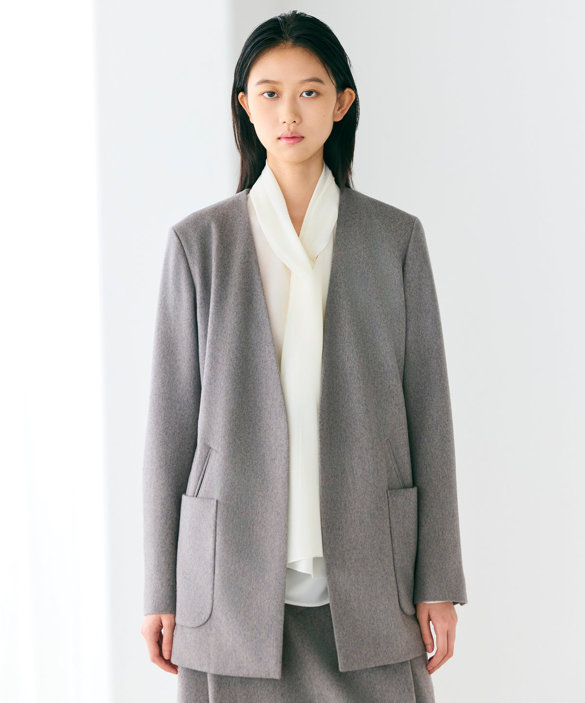 WOOL BEAVER /  DOUBLE  POCKET JACKET