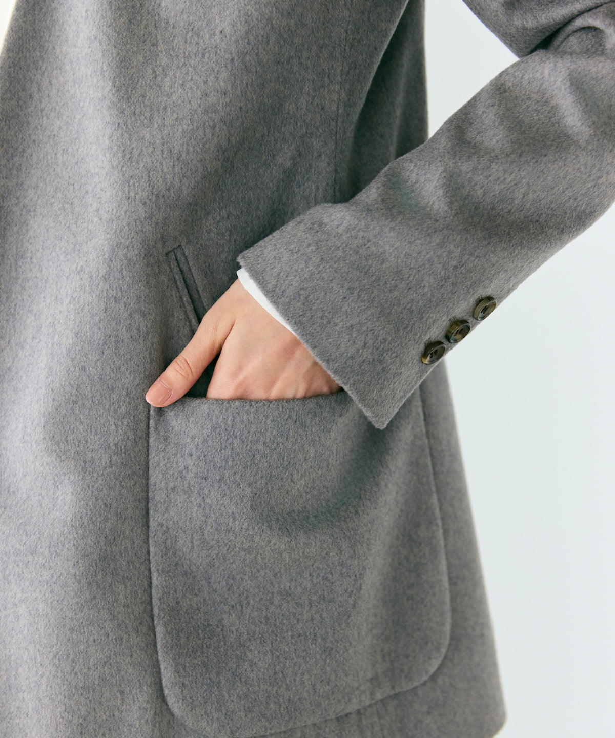 WOOL BEAVER /  DOUBLE  POCKET JACKET