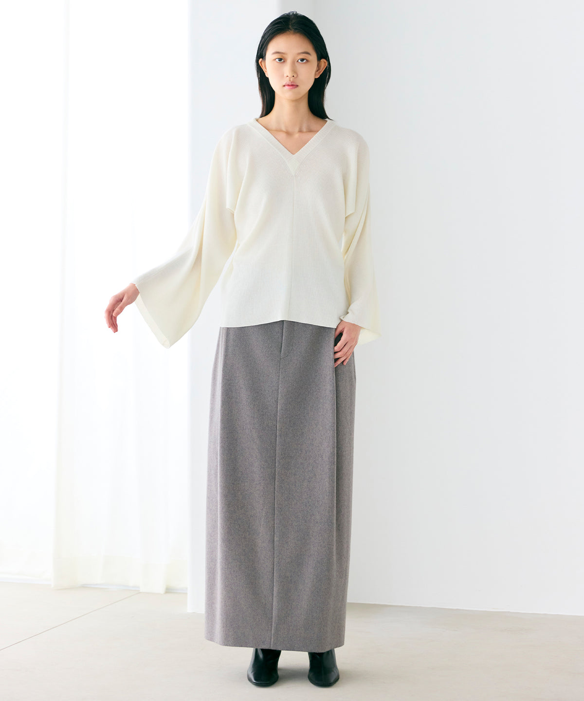 WOOL HIGH GAUGE / Y SLEEVE KNIT