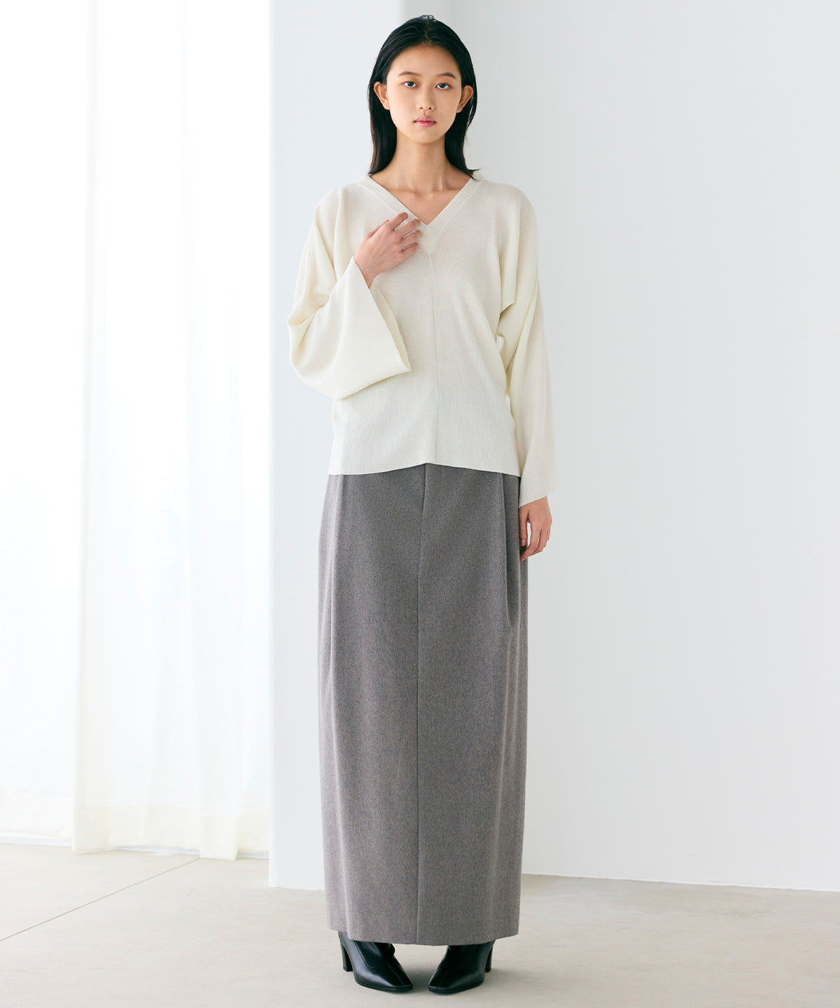 WOOL HIGH GAUGE / Y SLEEVE KNIT