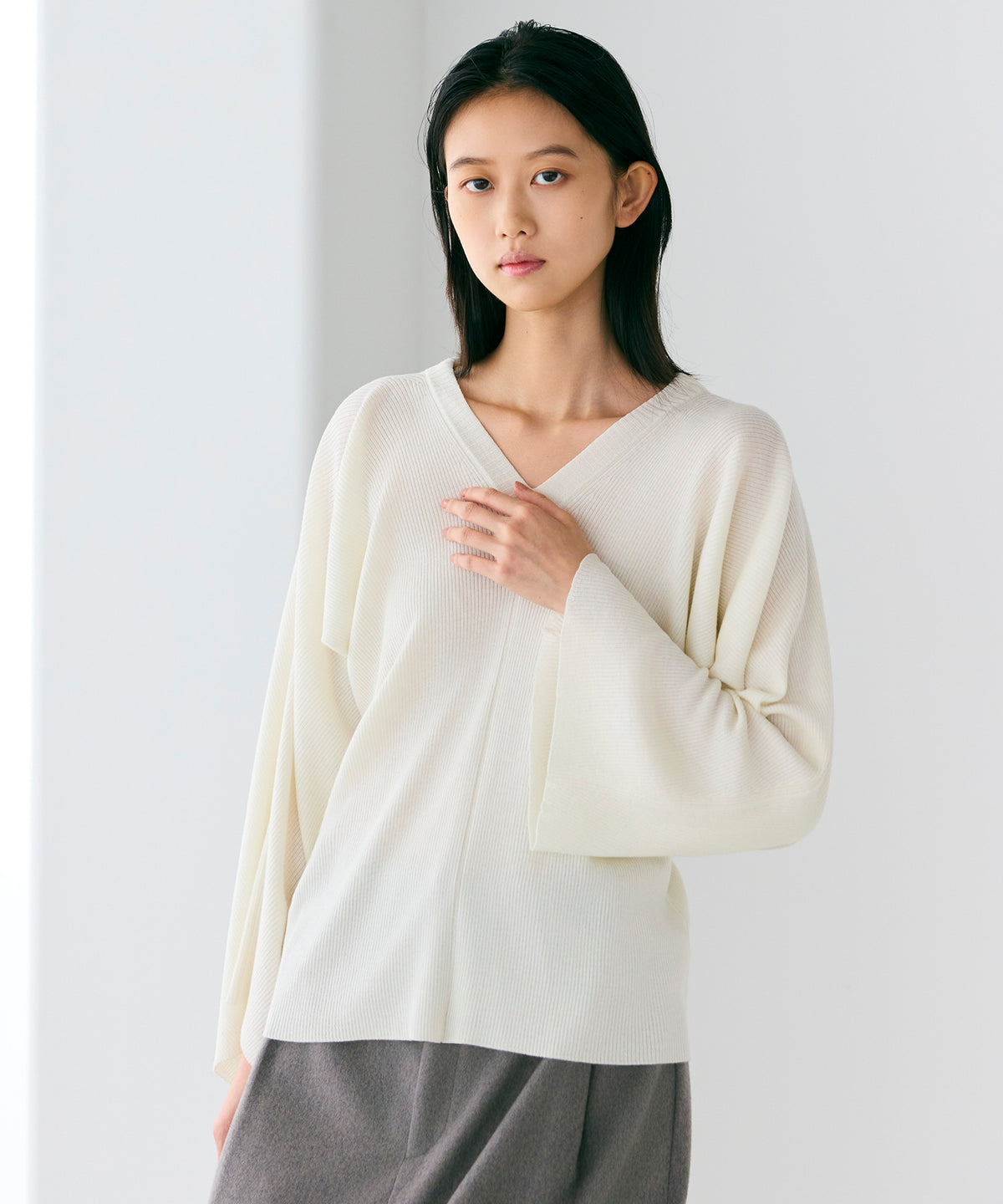 WOOL HIGH GAUGE / Y SLEEVE KNIT