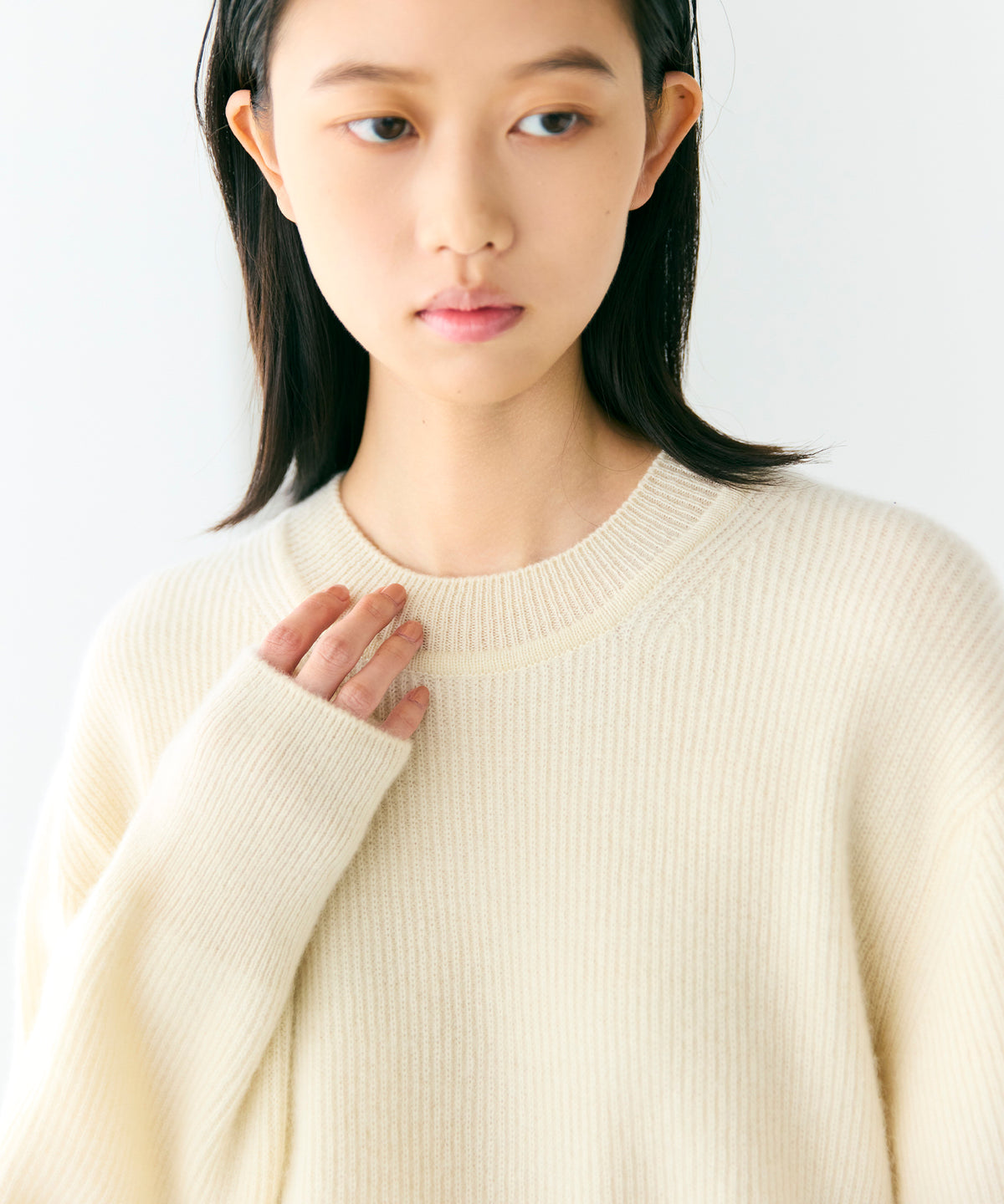 CASHMERE MIDDLE GAUGE / R SLEEVE KNIT