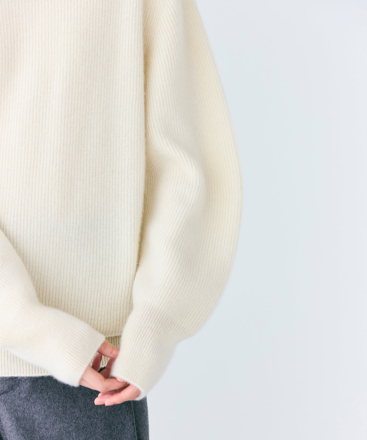 CASHMERE MIDDLE GAUGE / R SLEEVE KNIT