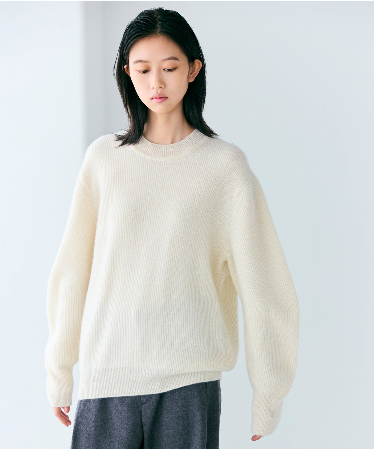 CASHMERE MIDDLE GAUGE / R SLEEVE KNIT